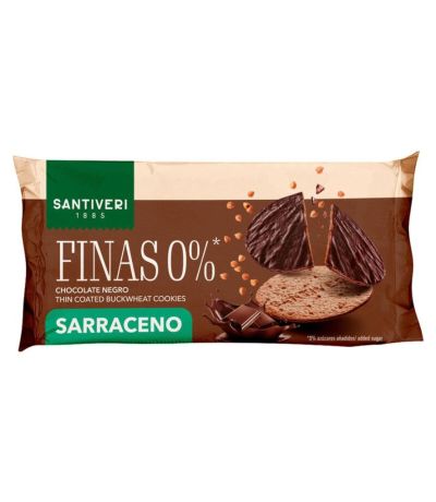 Galletas Finas 0% Bañada Choco Negro Sarraceno 90g Santiveri