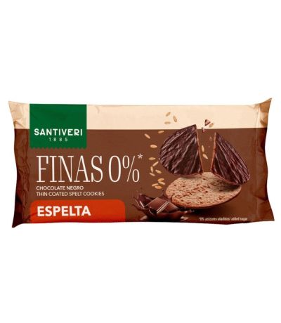 Galletas Finas 0% Bañada Choco Negro Espelta 90g Santiveri