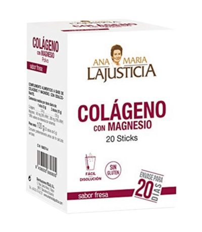 Colageno con Magnesio Sabor Fresa SinGluten 20 Sticks Ana Maria Lajusticia