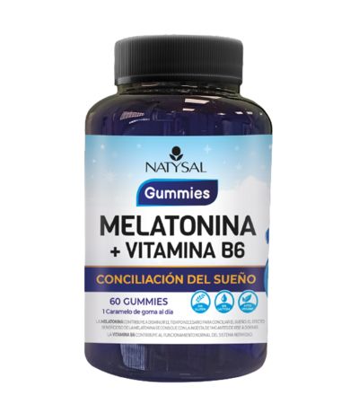 Melatonina B6 Vegan Singluten 60 gummies Natysal