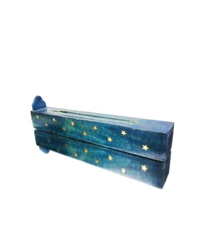Incensario Caja Azul Estrellas Spiritual Sky Radhe Shyam