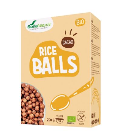 Rice Balls Bolitas de Arroz Integral con Cacao SinGluten Bio Vegan 250g Soria Natural