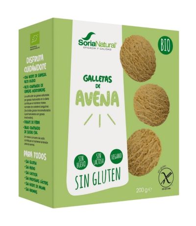 Galletas de Avena Bio Vegan SinGluten 200g Soria Natural