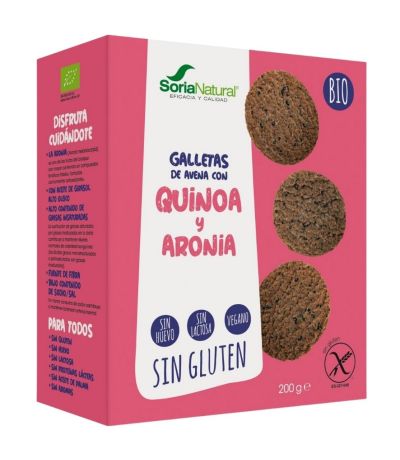 Galletas de Avena Quinoa y Aronia Bio SinGluten Vegan 200g Soria Natural