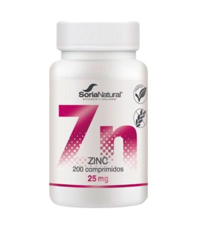 Zinc Vegan SinGluten 200comp Soria Natural