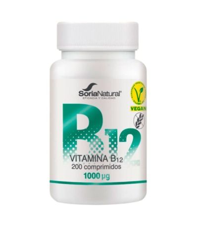 Vitamina B12 Vegan SinGluten 200comp Soria Natural