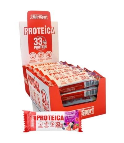 Barrita Proteica Choco Blanco y Frutos Rojos SinGluten 24uds Nutri-Sport