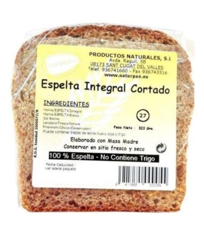 Pan De Espelta Integral Cortado - Pan Por Encargo 350g Naturpan