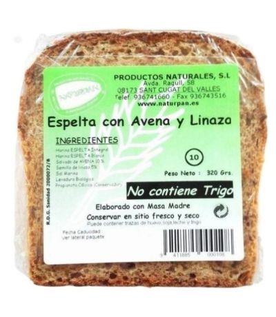 Pan De Espelta Avena y Linaza - Pan Por Encargo 350g Naturpan