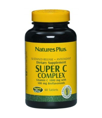 Vitamina Super-C Complex con Bioflavonoides SinGluten 60comp NatureS Plus