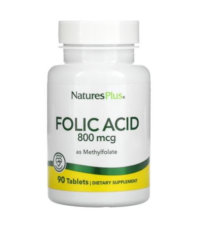 Acido Folico 800Mg SinGluten 90comp NatureS Plus