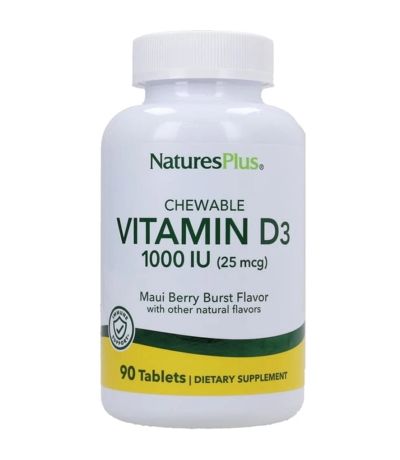 Vitamina-D3 1000Ui Masticable SinGluten 90comp NatureS Plus
