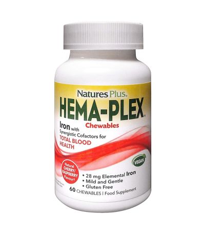 Hema Plex Masticable SinGluten Vegan 60comp NatureS Plus
