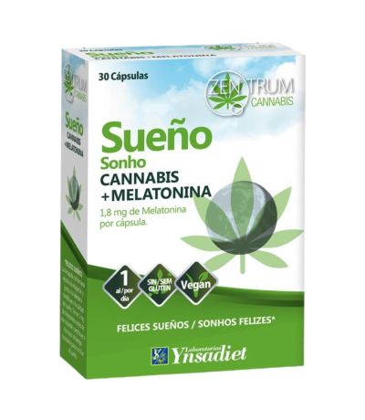 Zentrum Cannabis Sueño Melatonina SinGluten 30caps Ynsadiet