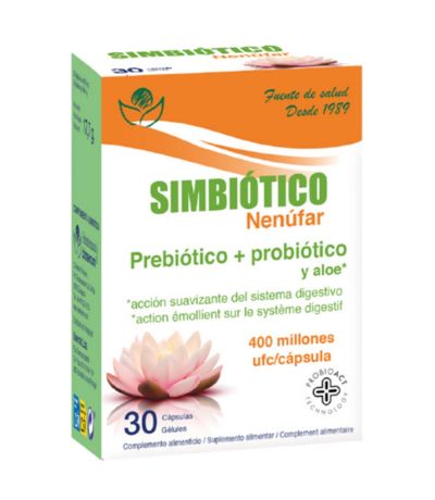 Simbiotico Nenufar Prebiotico  probiotico SinGluten Vegan 30caps Bioserum