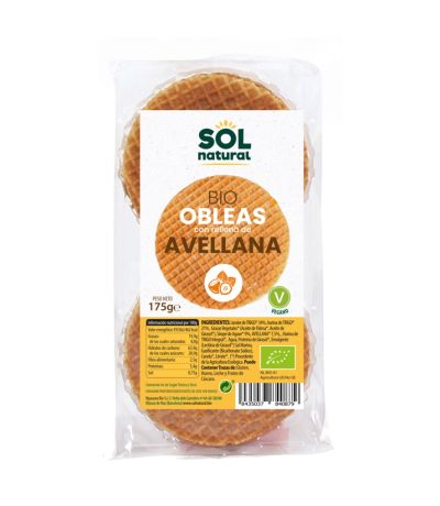Obleas de Avellana Bio Vegan 175g Solnatural