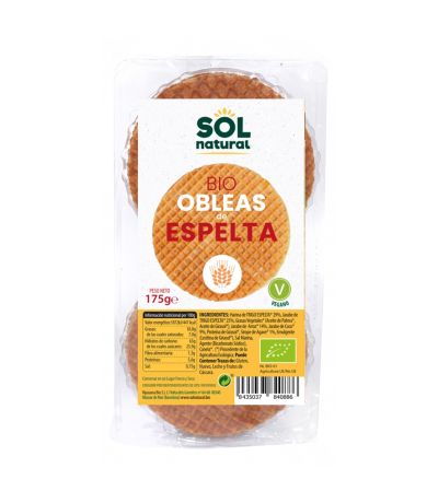 Obleas Espelta con Siropes Bio Vegan 150g Solnatural