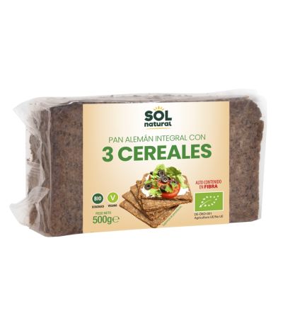 Pan Aleman Tres Cereales Bio 500g Solnatural