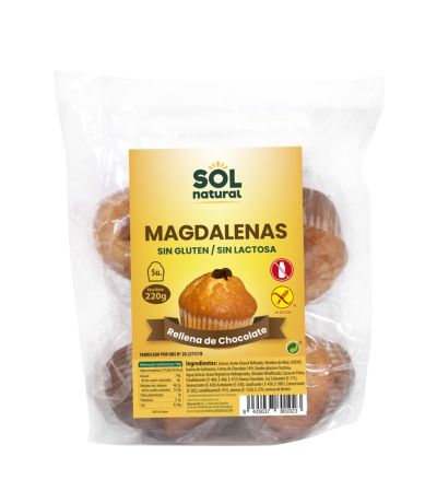 Magdalenas Rellenas de Choco SinGluten 1 bolsa  Solnatural