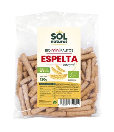 Mini Palitos de Espelta Integral Bio Vegan 120g Solnatural