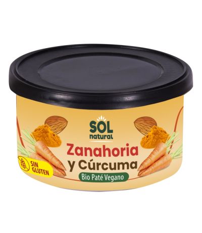 Pate de Zanahoria y Curcuma SinGluten Bio Vegan 125g Solnatural