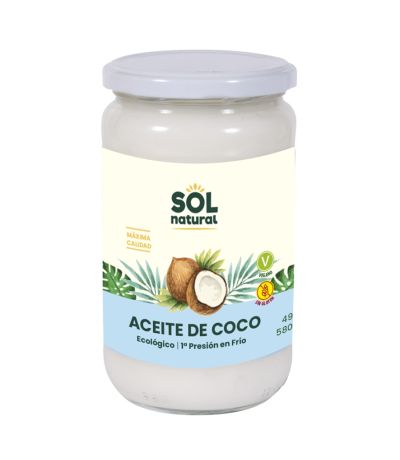 Aceite de Coco Virgen Extra Bio Vegan 580ml Solnatural
