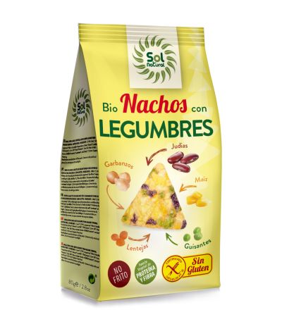 Nachos de Maiz con Legumbres SinGluten Bio Vegan 80g Solnatural