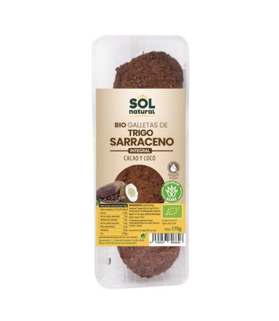Galletas de Trigo Sarraceno Coco y Cacao Bio 12x175g Solnatural
