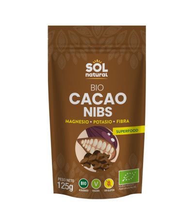 Cacao Nibs SinGluten Bio Vegan 125g Solnatural