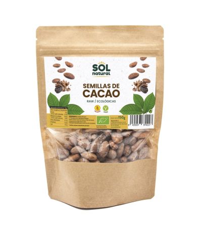 Semillas de Cacao Crudas Raw Bio Vegan 150g Solnatural