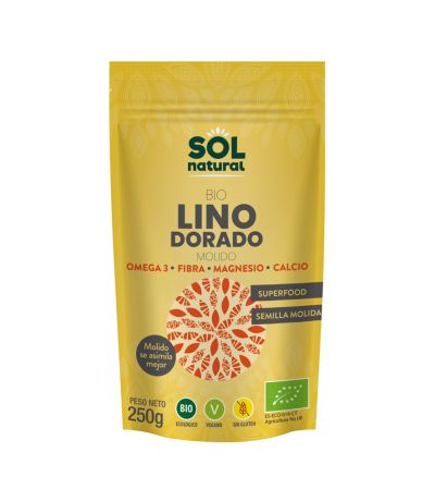 Semillas de Lino Doradas Molidas SinGluten Bio Vegan 250g Solnatural