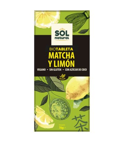 Chocolate Matcha y Limon SinGluten Bio Vegan 70g Solnatural