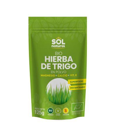 Hierba de Trigo en Polvo SinGluten Bio Vegan 125g Solnatural