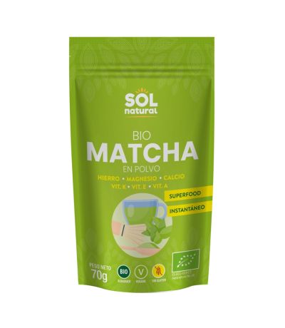 Matcha en Polvo SinGluten Bio Vegan 70g Solnatural