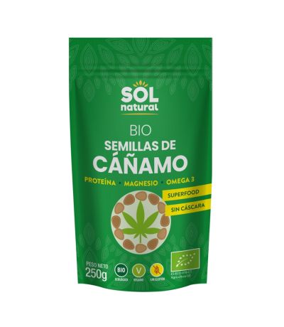 Semillas de Cañamo SinGluten Bio Vegan 250g Solnatural