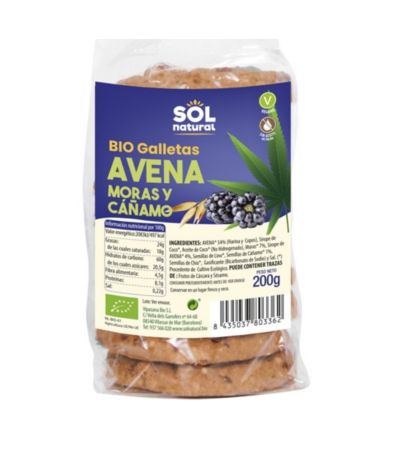 Galletas de Avena con Mora y Cañamo Bio 200g Solnatural