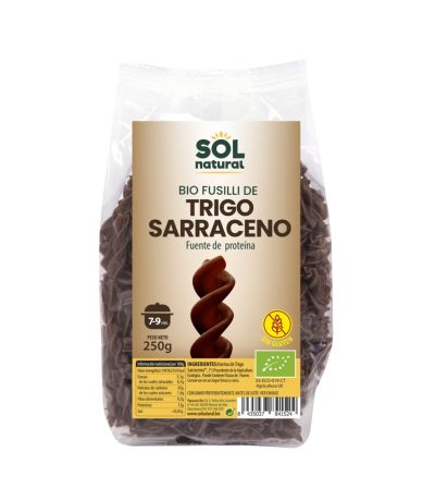 Fusilli de Trigo Sarraceno SinGluten Vegan 250g Solnatural