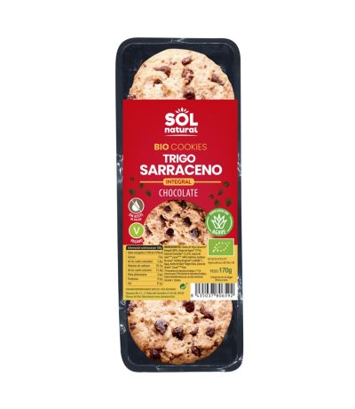 Galletas Cookies Trigo Sarraceno y Choco Bio Vegan 170g Solnatural