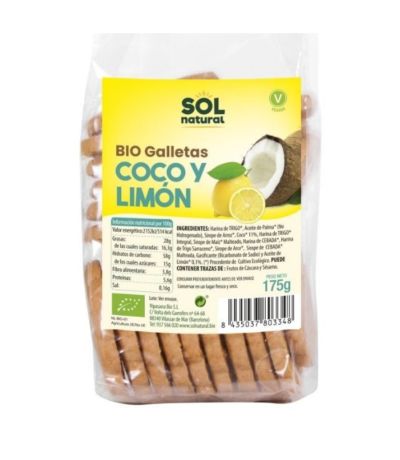 Galletas de Coco y Limon Eco 11x175g Solnatural