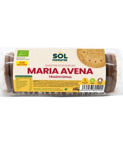 Galleta Maria Avena SinGluten Eco 200gr Solnatural