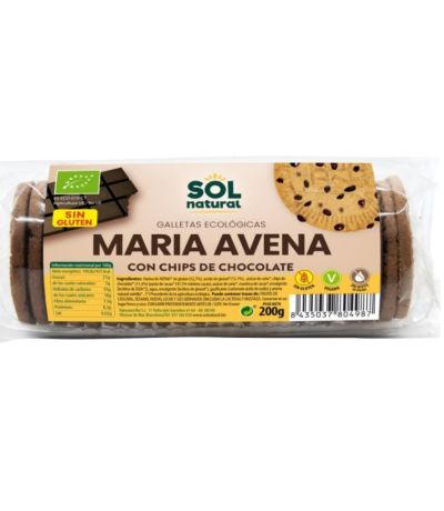 Galletas Maria Avena Chips Choco Eco SinGluten 200g Solnatural