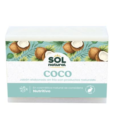 Jabon Natural Solido de Coco 100g Solnatural