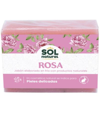 Jabon Natural Solido de Rosa 100g Solnatural
