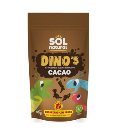 Galletas Dinos Cacao Avena Fruta Bio 90g Solnatural