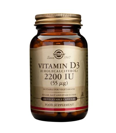 Vitamin D3 2200Ui SinGluten Vegan 100caps Solgar