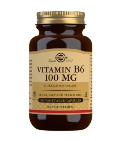 Vitamina-B6 100Mg Piridoxina SinGluten Vegan 100caps Solgar