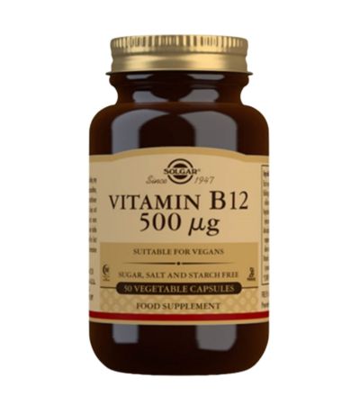 Vitamin B12 500Mg SinGluten Vegan 50caps Solgar
