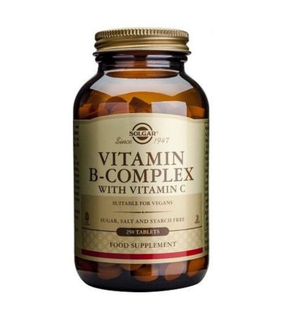 Vitamina-B Complex con Vitamina-C Vegan 250caps Solgar