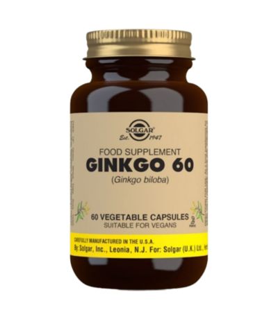 Ginkgo Biloba SinGluten Vegan 60caps Solgar