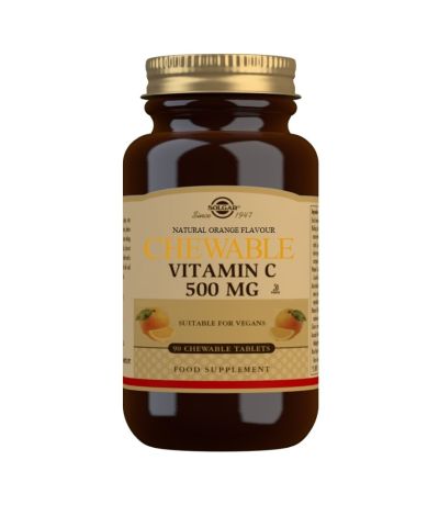 Vitamina-C Masticable sabor Naranja 500Mg SinGluten Vegan 90comp Solgar